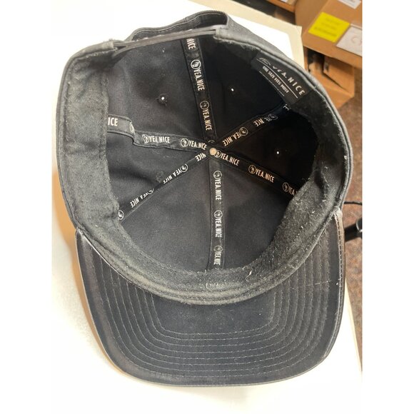 Yea.Nice Black Snapback Hat With Gold Triangle Logo C121 - Picture 11 of 11